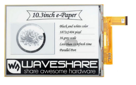 10.3 Inch 1872X1404  Dot Matrix Epaper Display with SPI Interface for E-Book and Smart Applications