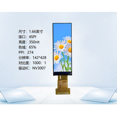 1.66  Inch Bar Type TFT Display with 142*428 Resolution and  4-wire SPI Interface Driving IC NV3007