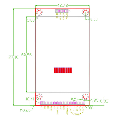 2.4 Inch Uart Tft Display , 240x320 Resolution,   TTL Interface 14 Pins 4Wire SPI Serial Screen