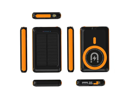 พาวเวอร์แบงค์แม่เหล็ก 5000 mAh ชาร์จเร็วไร้สาย 5W พาวเวอร์แบงค์พลังงานแสงอาทิตย์ พาวเวอร์แบงค์ไร้สายแม่เหล็กขายส่ง
