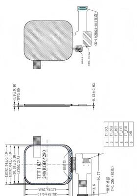 1.83 inch IPS TFT Color Display with 240x280 Resolution and 400nit Brightness