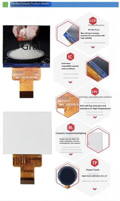 จอแสดงผล IPS TFT ขนาด 1.5 นิ้วความละเอียด 320*240 และ MCU 8bit Interface Driver IC ILI9342C 400nit 3LEDS มุมมองทั้งหมด